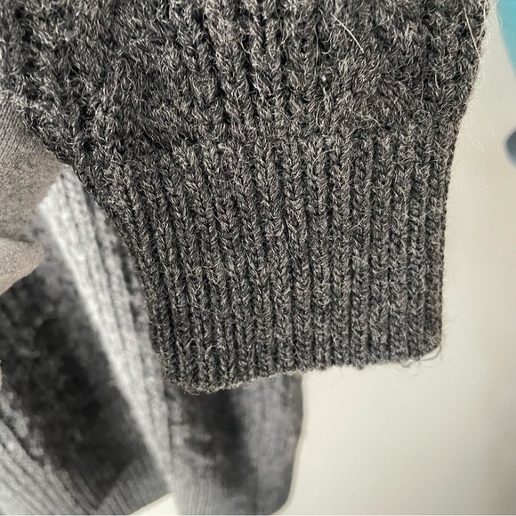 Vintage Wool Mohair Blend Marks & Spencer Grandpa Sweater Grey White Mens Large - Picture 6 of 8